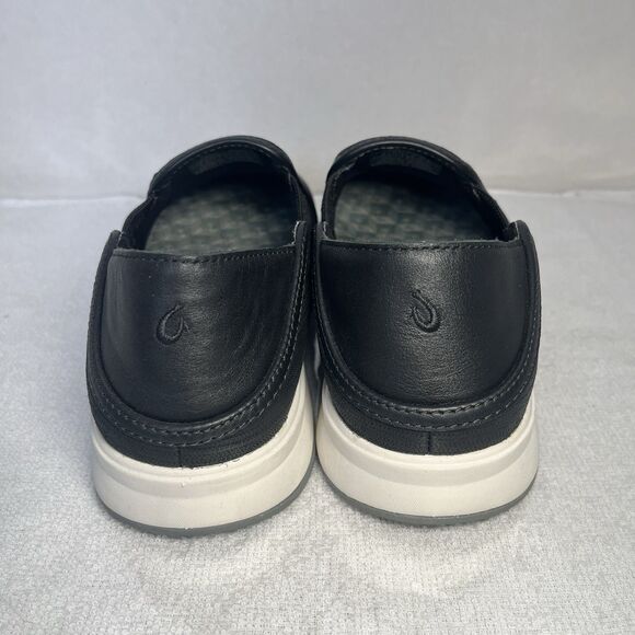 OluKai Kiihele Ili Slip In Shoes Casual Comfort Leather Black Women 7.5 - Picture 4 of 8